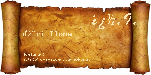 Őri Ilona névjegykártya