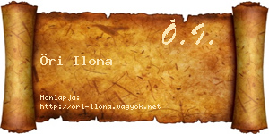 Őri Ilona névjegykártya